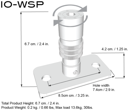 IO-WSP, IO-EQUIPPED WALL STUD MOUNT