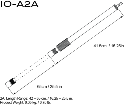 IO-A2A, IO-EQUIPPED LONG TELESCOPIC ARM, ALUMINUM